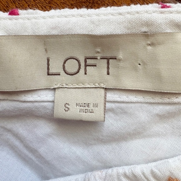 Loft Puff Sleeve Polka Dot Embroidered Tiered Dressb Size S Boho - Picture 8 of 14